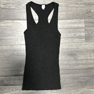 Suzy Shier - Glittery Black Racerback Tank Too